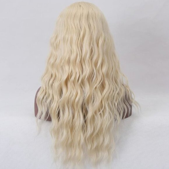 613 Blonde Curly T Part LaceWig
